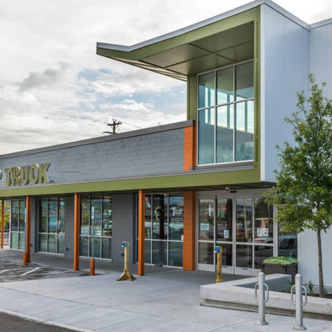 Exterior shot of the Turnip Truck Grocery Store in Nashville, Tennessee