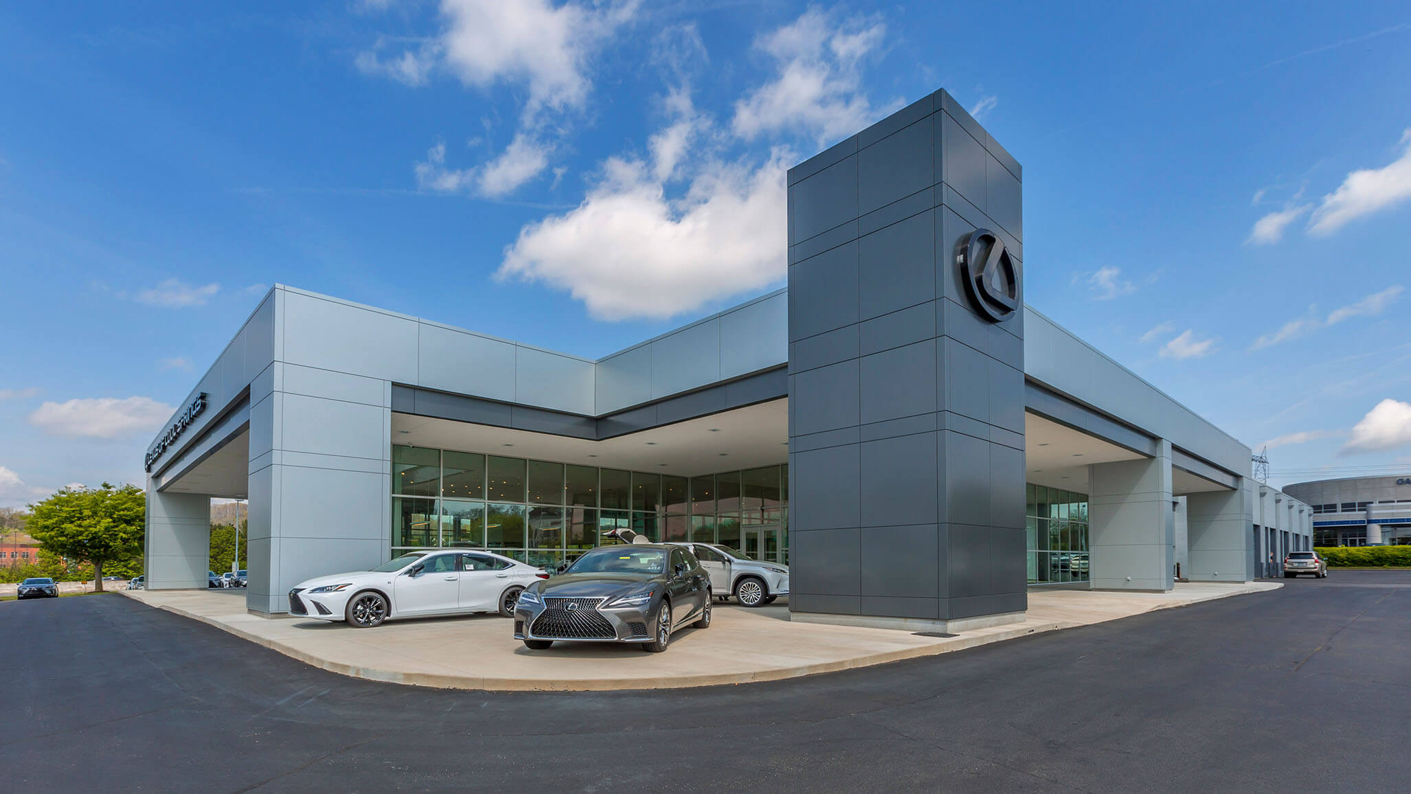 An exterior shot of the Lexus Dealership in Cool Springs, Tennessee