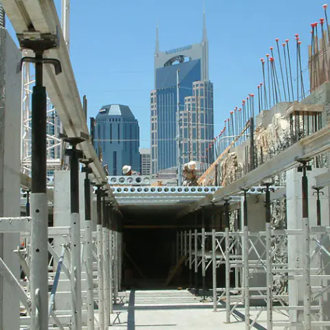 The Nashville skyline featuring the batman building.