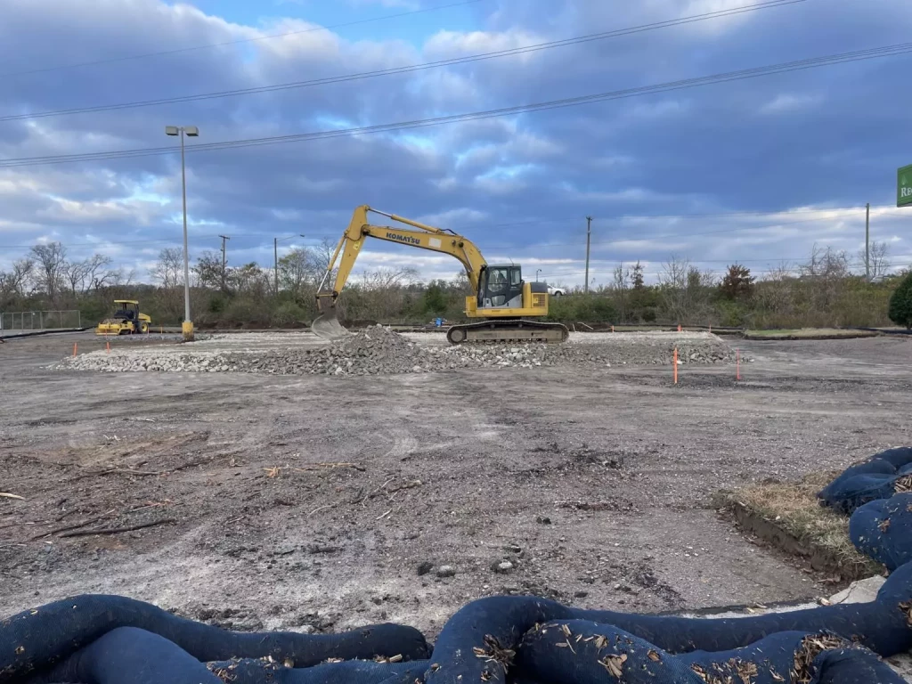 Excavator on construction site