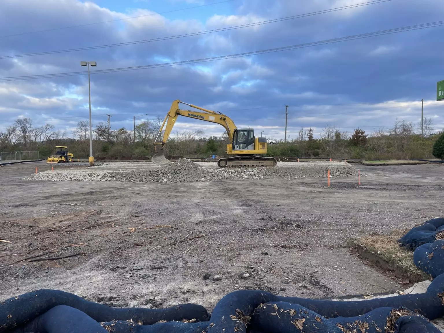 Excavator on construction site