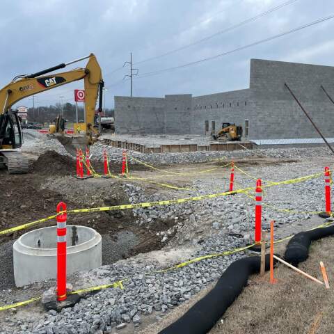 excavator and bobcat on nashville construction site