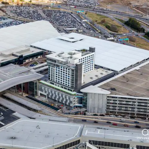 Aerial view of commercial construction