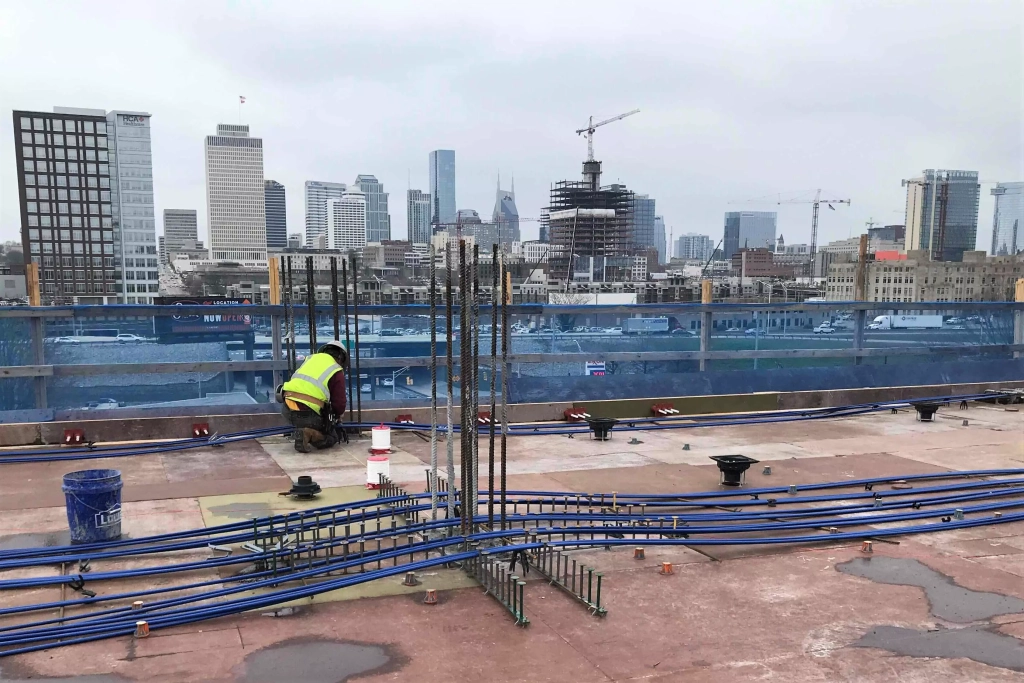 urban construction site in downtown nashville