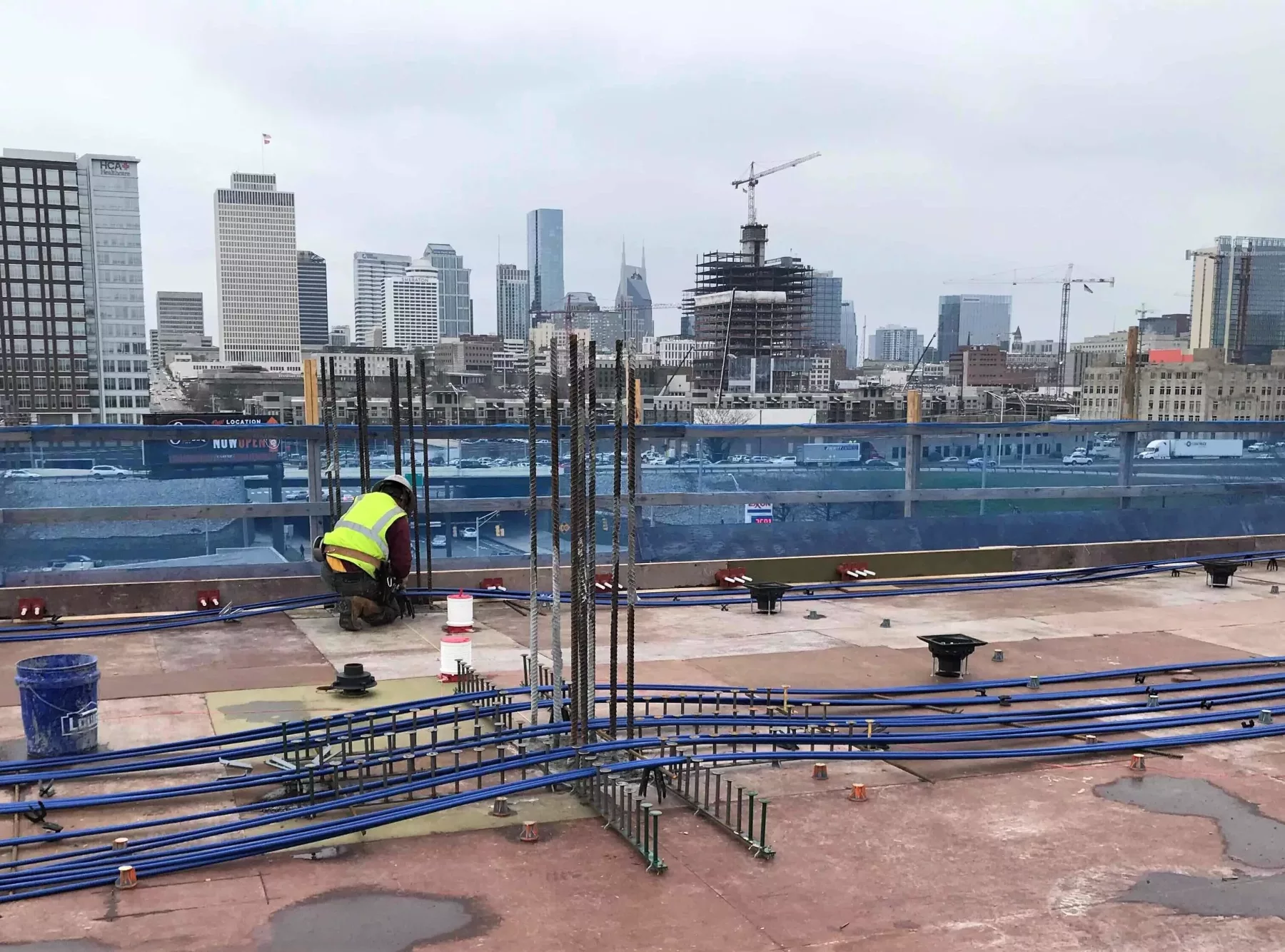 urban construction site in downtown nashville