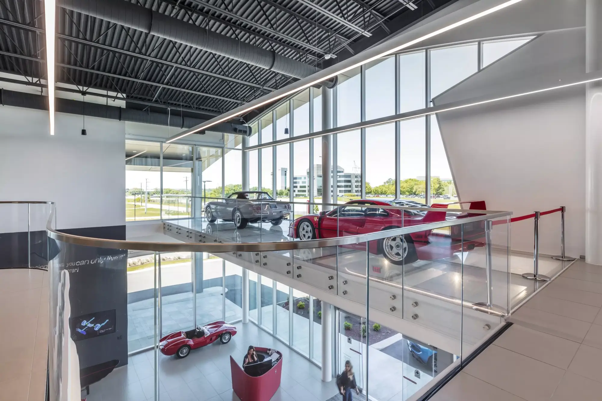 ferraris on display at dealership