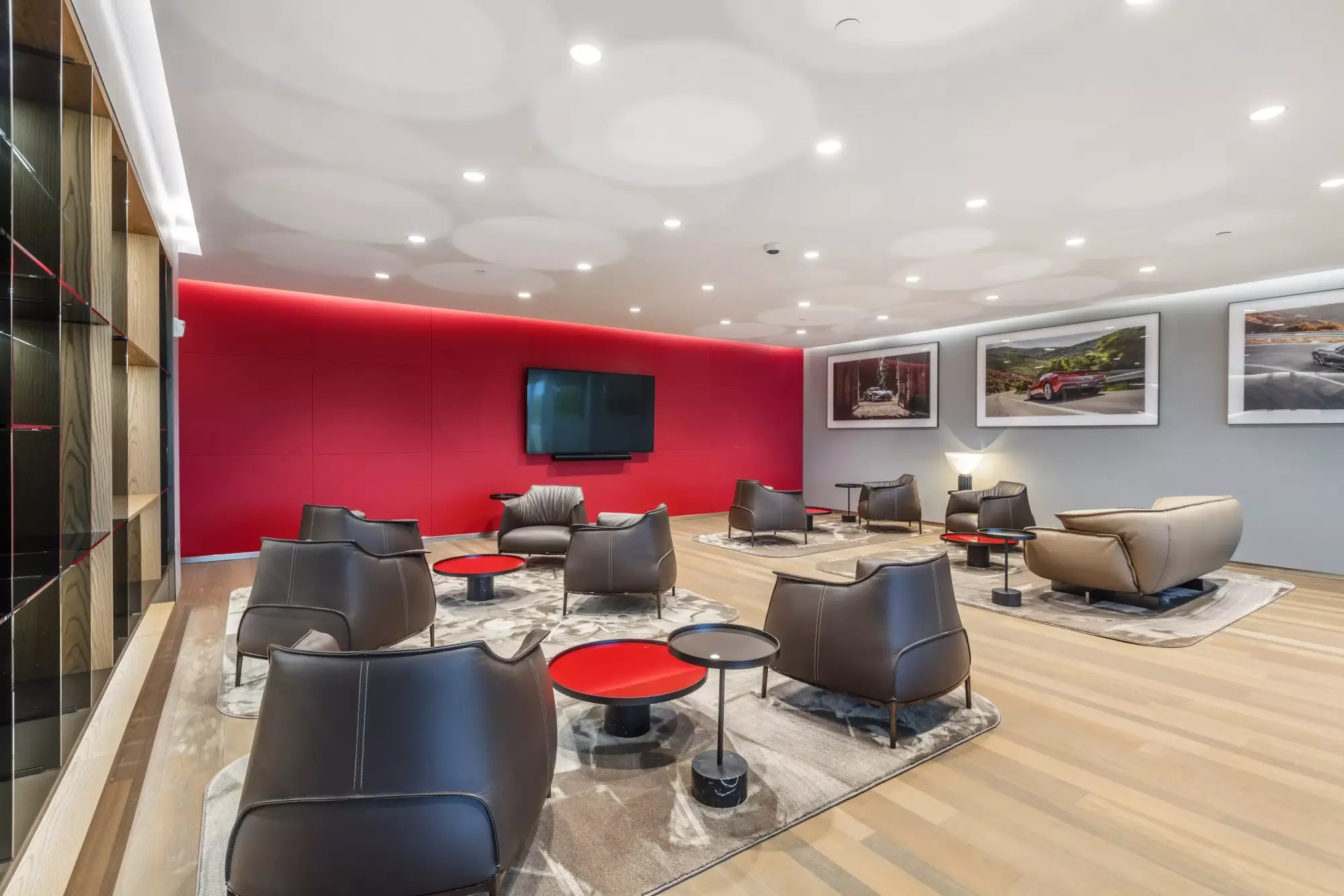 ferrari dealership customer waiting area