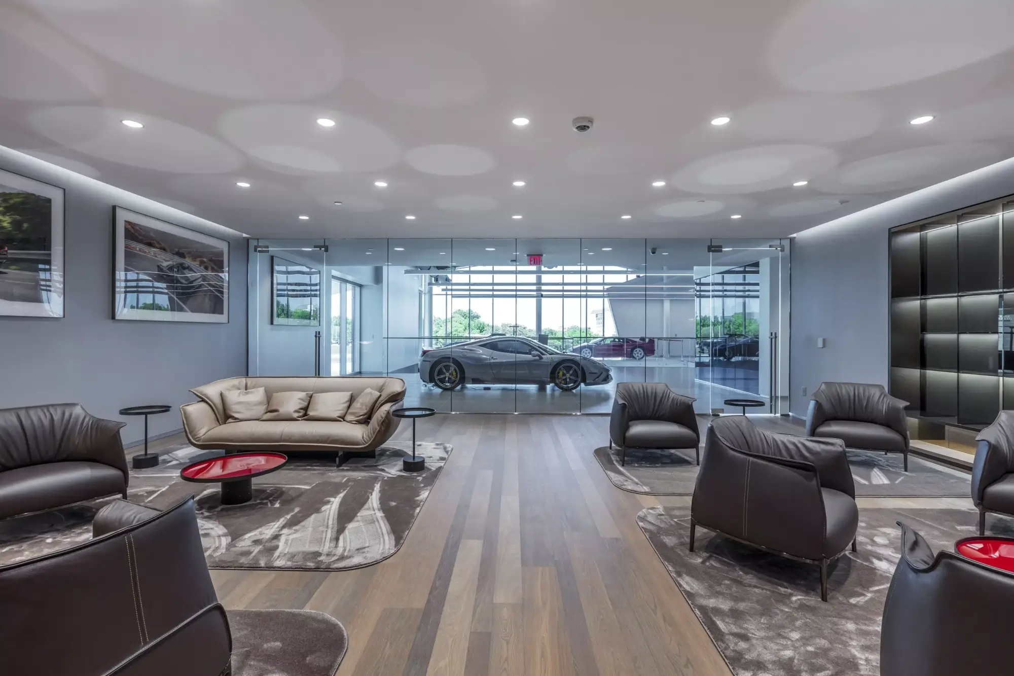 ferrari dealership waiting area