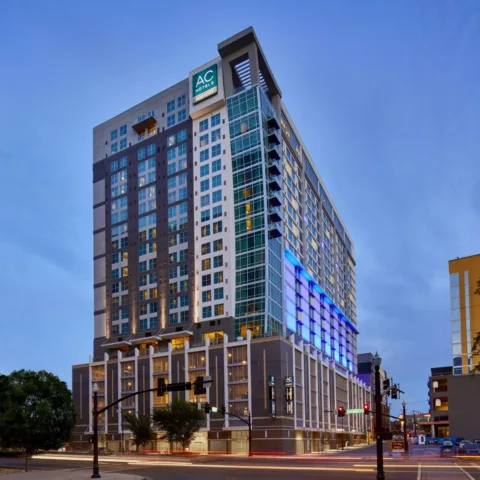 newly built ac bnaac hotel exterior