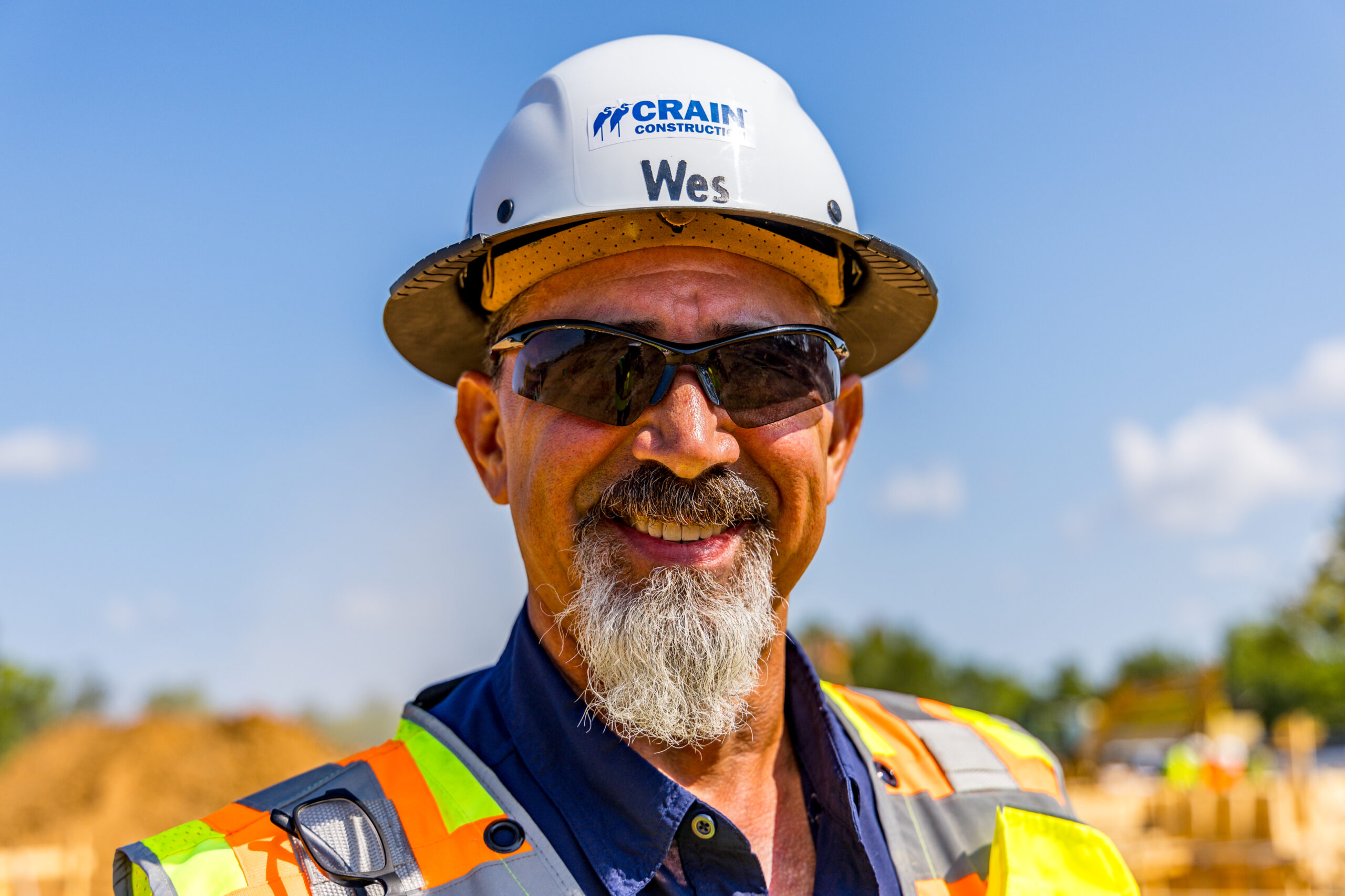 Wes crain construction worker wearing hardhat