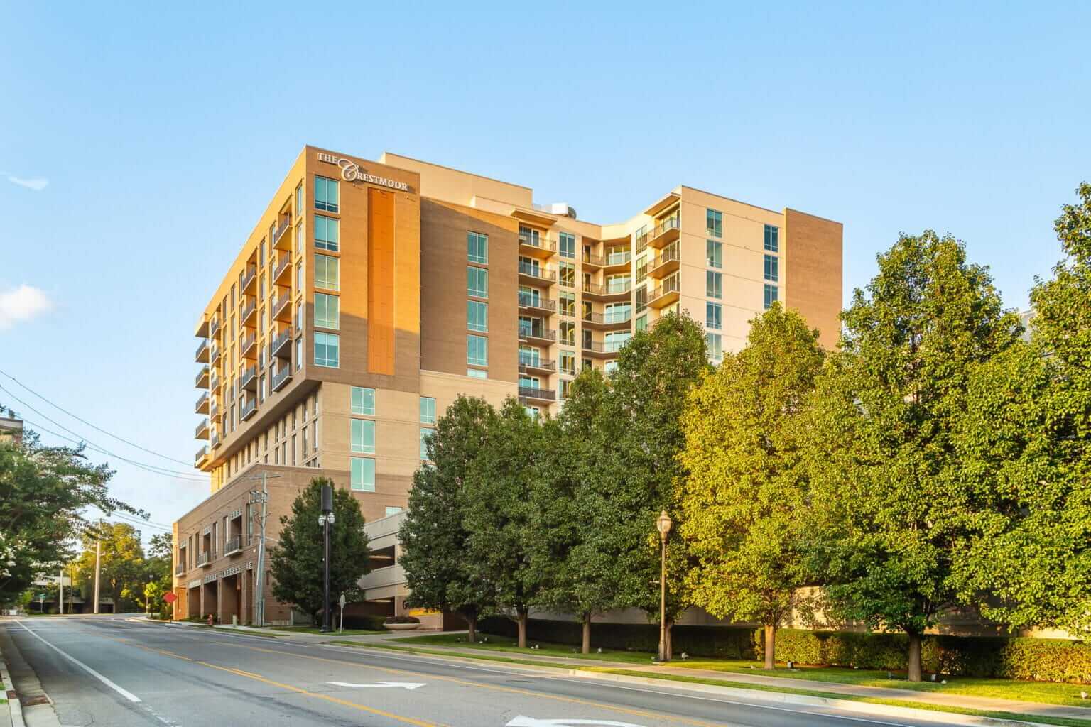 the crestmoor building exterior from street