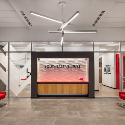 Inside look at the Southeast Venture Office building lobby.